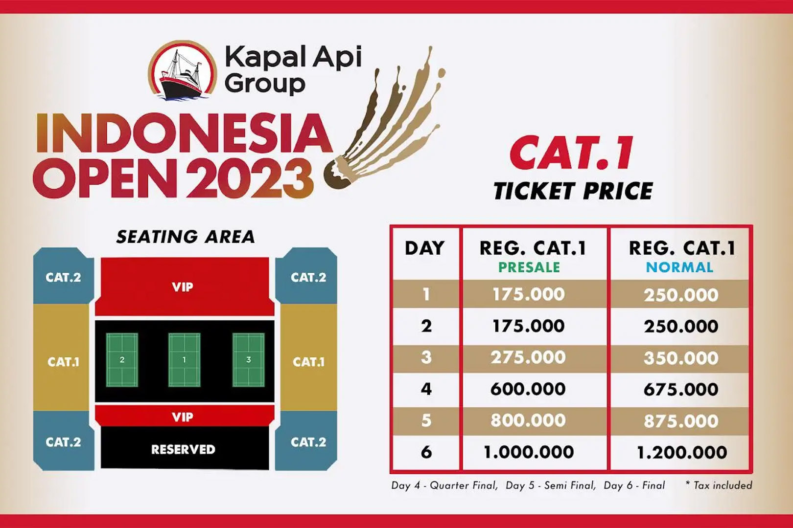 Harga Tiket Indonesia Open 2023, Hingga Babak Final - iMSPORT.TV