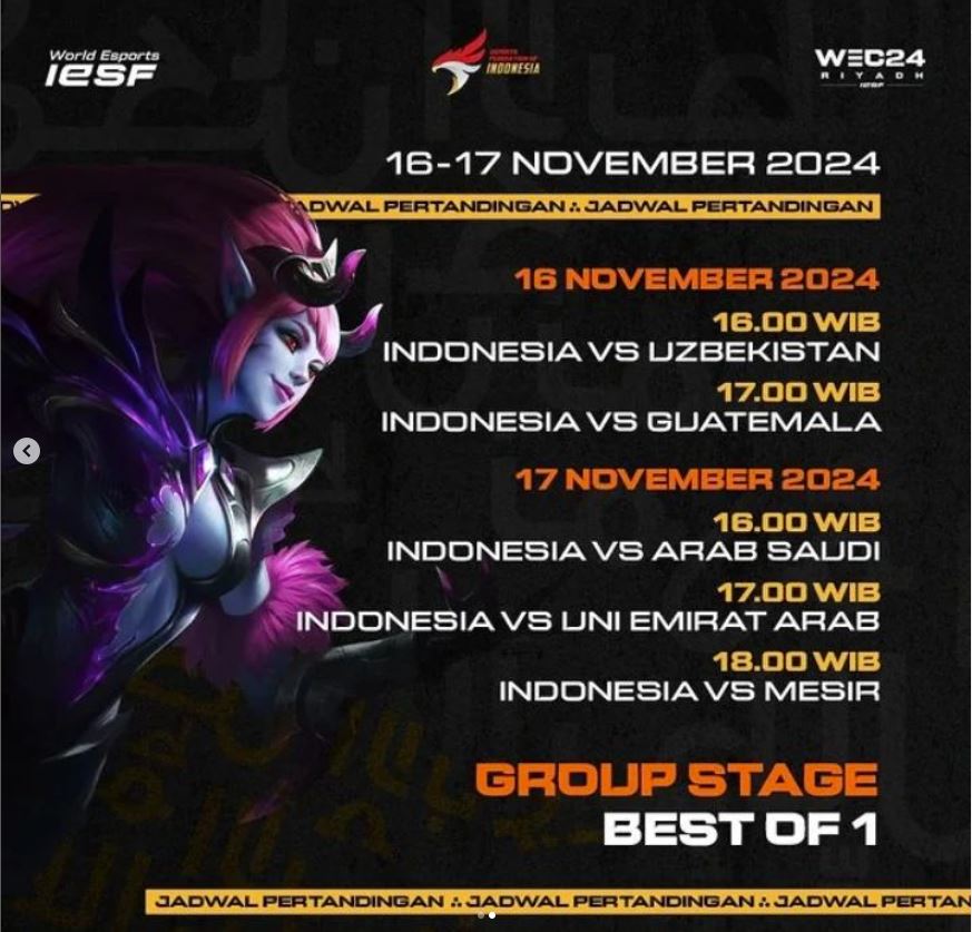 Jadwal Timnas Indonesia di IESF World Esports Championship 2024 Riyadh - iMSPORT.TV