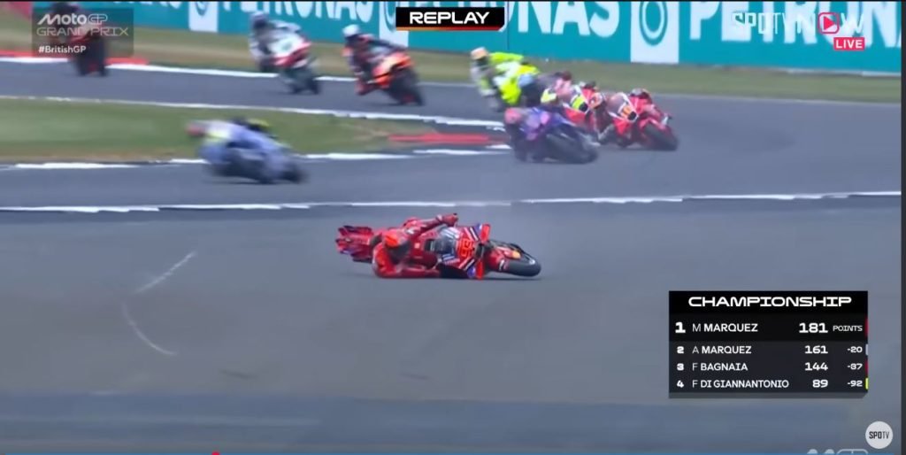 MotoGP Inggris 2025 Marc Marquez Jatuh dan Start Diulang - iMSPORT.TV