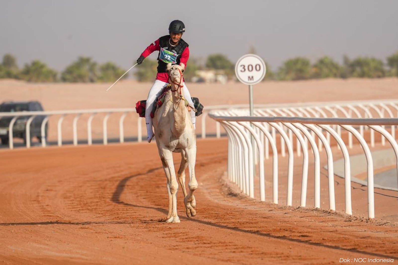 Atlet Balap Unta Indonesia 'Ikhwannudin' Tuntaskan Debut di ISG 2025