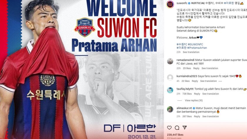 Efek Kedatangan Pratama Arhan, Rekrutan Baru Suwon FC - iMSPORT.TV