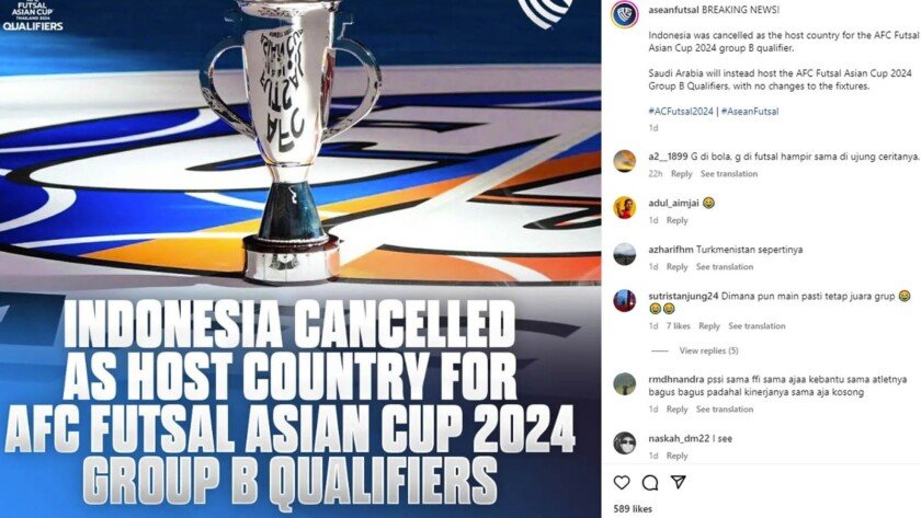 Kali ini! Indonesia Batal Jadi Tuan Rumah Kualifikasi Piala Asia Futsal 2023 - iMSPORT.TV