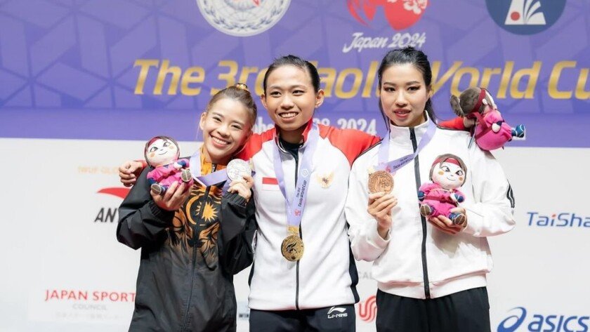 Tasya Ayu Puspa Dewi usai Raih Dua Medali di Kejuaraan Wushu Bergengsi Dunia 2024 - iMSPORT.TV