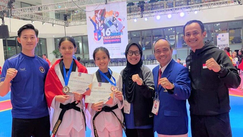 Susana berfoto Atlet Taewondo Indonesia di Kejuaraan di Filipina Photo by: Humas PBTI