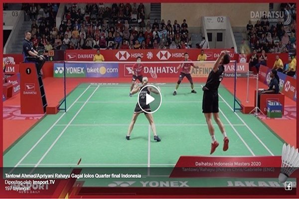 Tantowi Ahmad Apriyani Rahayu Gagal lolos Quarter final Daihatsu Indonesia Masters 2020 - iMSPORT.tv