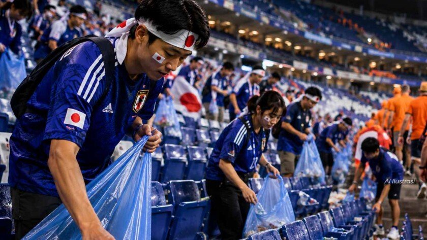 Piala Dunia 2026; Pelajaran Berharga dari Suporter Jepang, Bersihin Tribun - IMSPORT.TV